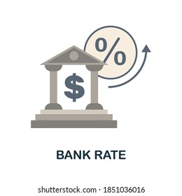 Icono de tipo de interés bancario. Elemento sencillo de la colección económica. Icono de tasa bancaria creativa para diseño web, plantillas, infografías y más