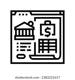 bank reconciliation line icon vector. bank reconciliation sign. isolated contour symbol black illustration