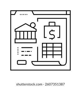 bank reconciliation line icon vector. bank reconciliation sign. isolated contour symbol black illustration