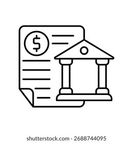 Bank Reconciliation thinline icon , vector, pixel perfect, illustrator file 