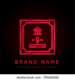 Bank red chromium metallic logo