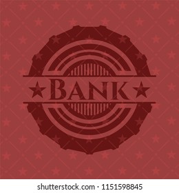 Bank red emblem. Retro