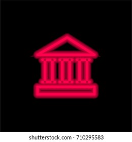 Bank red glowing neon ui ux icon. Glowing sign logo vector