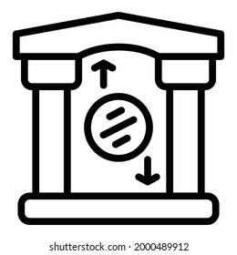 Bank reserves building icon. Outline Bank reserves building vector icon for web design isolated on white background