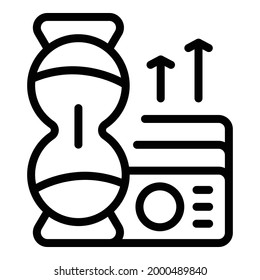 Bank reserves grow icon. Outline Bank reserves grow vector icon for web design isolated on white background