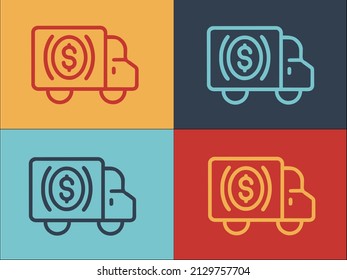 Bank Reserves Truck Logo Template, Simple Flat Icon Of Bank,truck,business