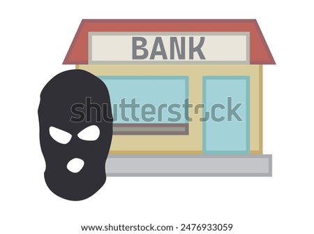 Bank robber with black balaclava