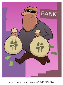 Bank Robber / A man robs a bank.