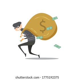 Bank robber vector illustration on white background	