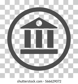Bank rounded icon. Vector illustration style is flat iconic symbol inside a circle, gray color, transparent background. Designed for web and software interfaces.