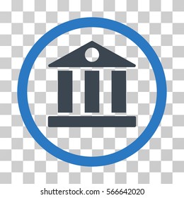 Bank rounded icon. Vector illustration style is flat iconic bicolor symbol inside a circle, smooth blue colors, transparent background. Designed for web and software interfaces.