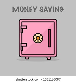 Bank safe box icon.