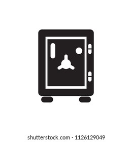 Bank safe box icon. Safe lock vector icon. Money safe flat sign design.