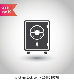 Bank safe box icon. Safe lock vector icon. Money safe flat sign design. EPS 10 pictogram