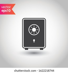 Bank safe box icon. Safe lock vector icon. Money safe flat sign design. EPS 10 pictogram