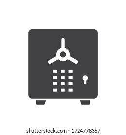Icono de caja de seguridad bancaria. Icono de vector de bloqueo seguro. Diseño de señales planas seguras de dinero. Símbolo del pictograma EPS 10