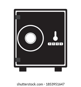 Icono de caja de seguridad bancaria. Icono de vector de bloqueo seguro. Diseño de señales planas seguras de dinero.