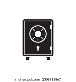 Icono de caja de seguridad bancaria. Icono de vector de bloqueo seguro. Diseño de señales planas seguras de dinero. Pictograma de símbolo de dinero seguro. icono de interfaz de usuario de UX