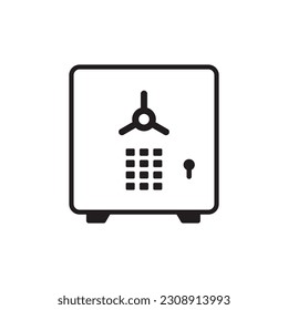 Bank safe box icon. Safe lock vector icon. Money safe flat sign design. Money safe symbol pictogram. UX UI icon