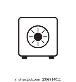 Bank safe box icon. Safe lock vector icon. Money safe flat sign design. Money safe symbol pictogram. UX UI icon