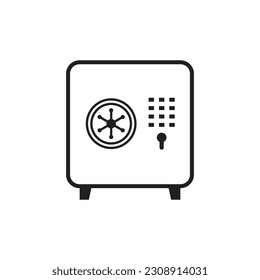 Icono de caja de seguridad bancaria. Icono de vector de bloqueo seguro. Diseño de señales planas seguras de dinero. Pictograma de símbolo de dinero seguro. icono de interfaz de usuario de UX