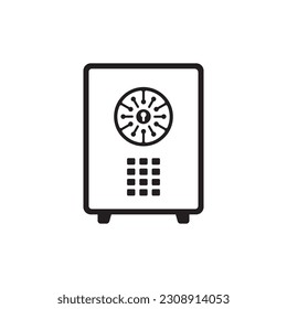 Icono de caja de seguridad bancaria. Icono de vector de bloqueo seguro. Diseño de señales planas seguras de dinero. Pictograma de símbolo de dinero seguro. icono de interfaz de usuario de UX
