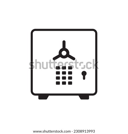 Bank safe box icon. Safe lock vector icon. Money safe flat sign design. Money safe symbol pictogram. UX UI icon