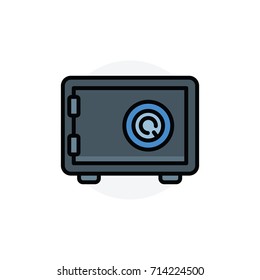 Bank safe concept Isolated Line Vector Illustration editable Icon