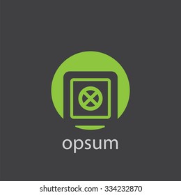 bank safe cut identity template icon design element