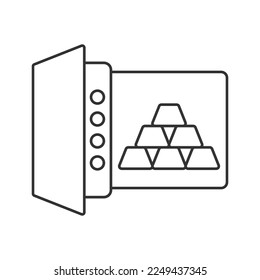 Bank safe, deposit box  vector icon. Line sign for mobile concept and web design. Symbol, logo illustration. Vector graphics