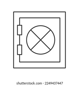 Bank safe, deposit box  vector icon. Line sign for mobile concept and web design. Symbol, logo illustration. Vector graphics
