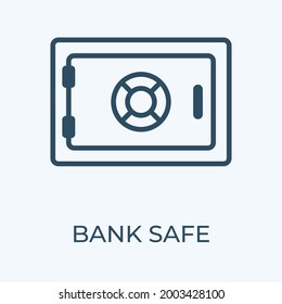 Bank safe editable stroke thin vector line icon.