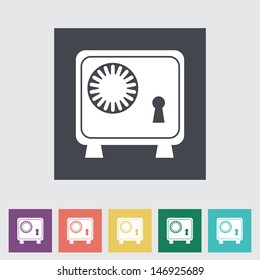 Bank safe flat icon. Vector illustration.