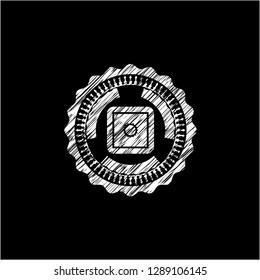 bank safe icon drawn on a chalkboard