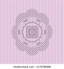 bank safe icon inside badge with pink background