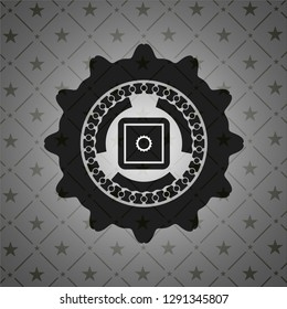 bank safe icon inside black emblem