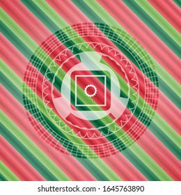 bank safe icon inside christmas colors emblem.