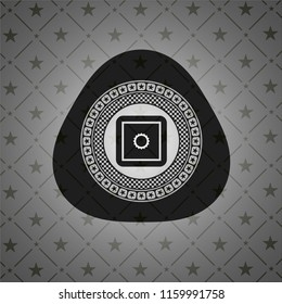 bank safe icon inside dark badge