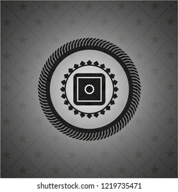 bank safe icon inside dark badge