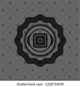 bank safe icon inside dark emblem