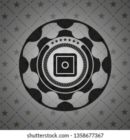 bank safe icon inside dark emblem. Retro