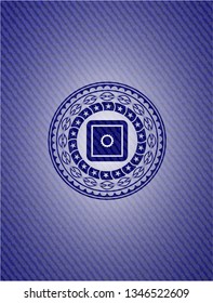 bank safe icon inside jean background