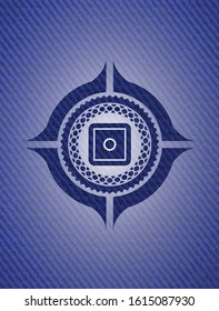 bank safe icon inside jean background