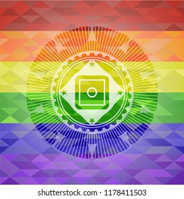 bank safe icon inside lgbt colors emblem 