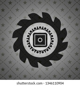 bank safe icon inside realistic black emblem