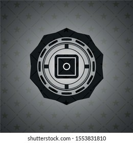 bank safe icon inside realistic black emblem