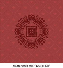 bank safe icon inside red emblem