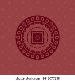 bank safe icon inside red emblem