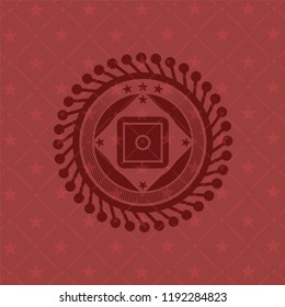 bank safe icon inside retro style red emblem