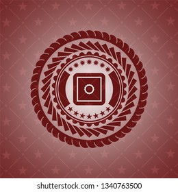 bank safe icon inside retro red emblem